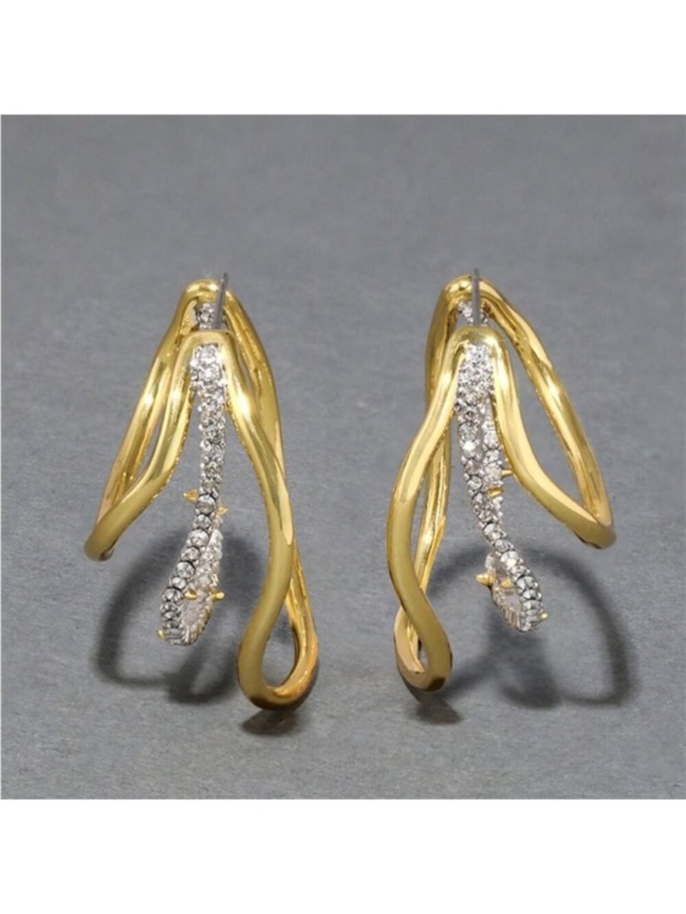 Alexis Bittar Orbit Wavy Hoop Earrings, 14K Gold over Brass